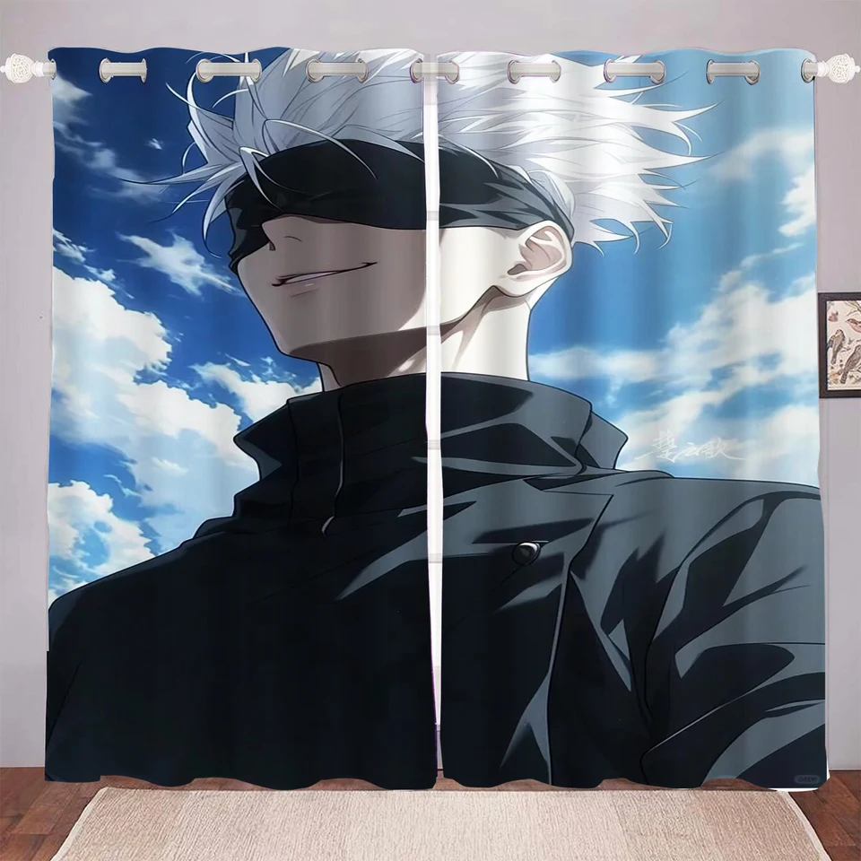 JUJUTSU Kaisen Japan Slávne Gojo Satoru Obývacia izba výpadky karikatúry, animované záclony, prispôsobiteľná prémia spálne
