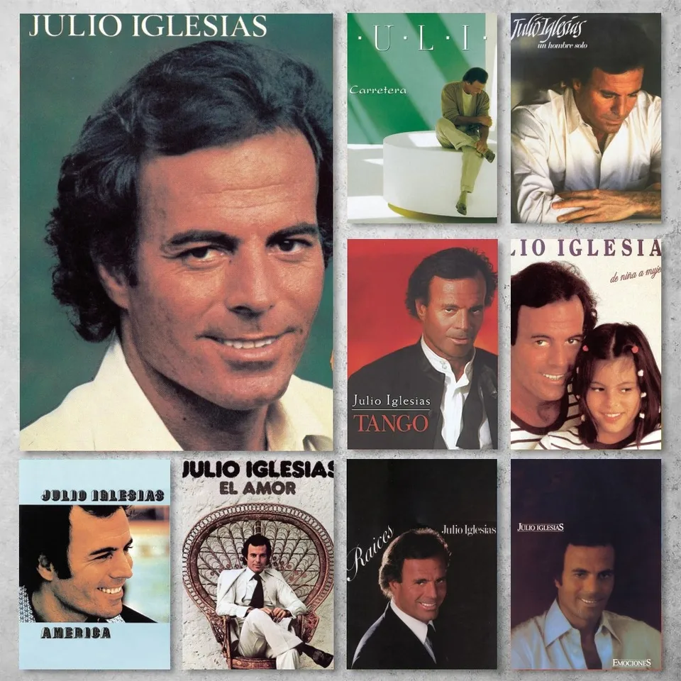 Julio Iglesias spevák hej galéria plagátov výtlačky vlastného lepidla domáce dekorácie dekorácie nálepky na stenu obývacia izba nálepka