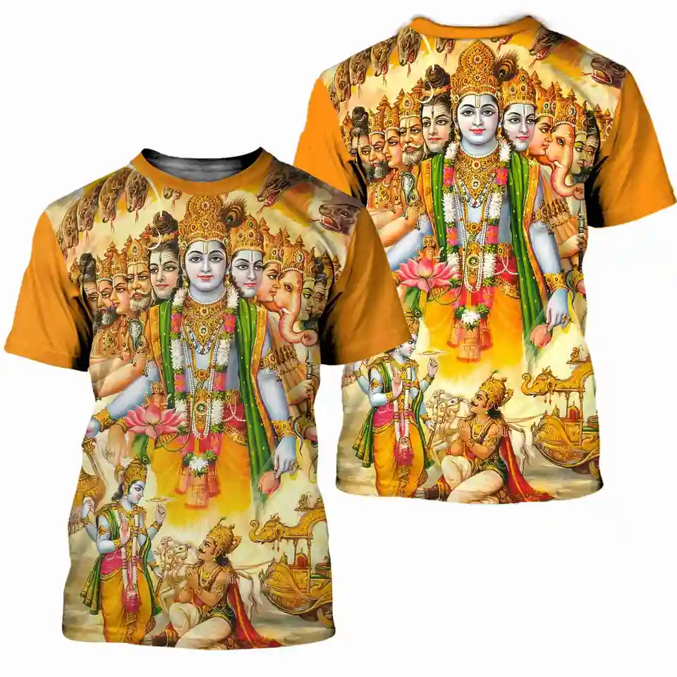 Jumast Hindu Lord God Vishnu muži tričká Indian Goddess Shiva unisex Baggy tričko vintage yk2 streetwear módne oblečenie top