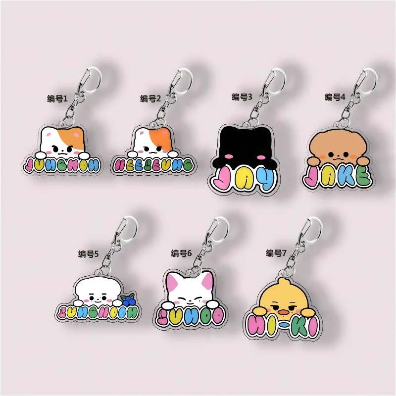 Jungwon Heeseung Jay Jake Niki Suno Sunghoon Populárna kórejská idol chlapčenská skupina Periférna zviera Acryl Keychain Prívesok