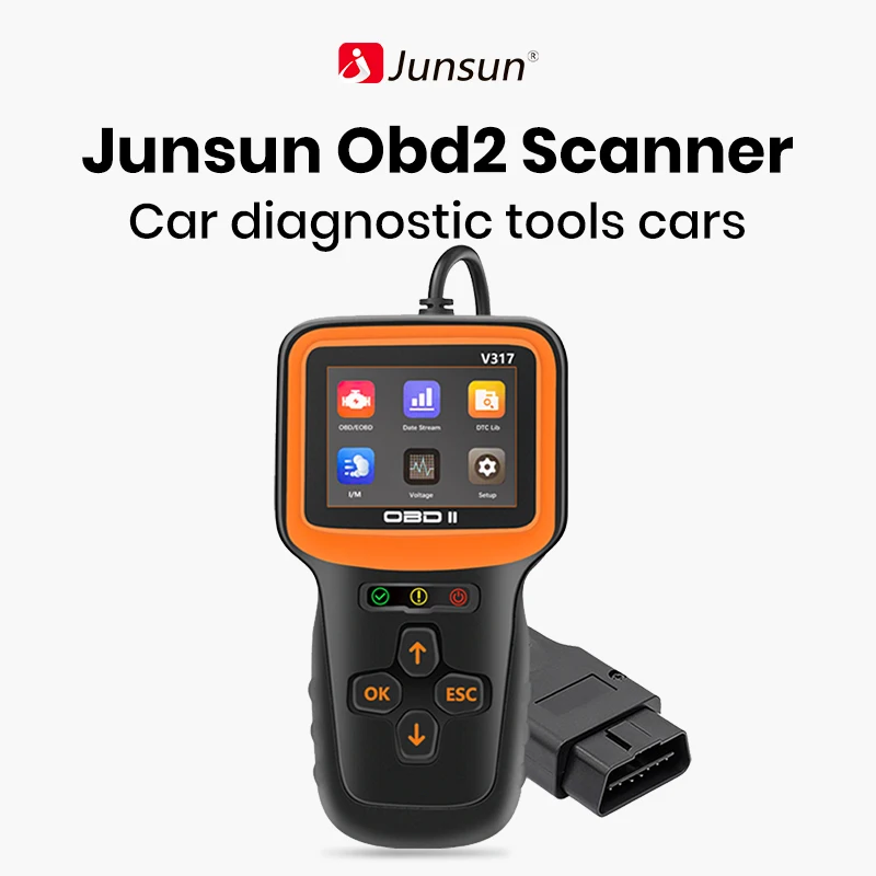 JUNSUN OBD2 SCANER Automotive Professional Tool Skontrolujte analyzátor motora FEAL Light Code Reader CAR Diagnostické nástroje OBDII