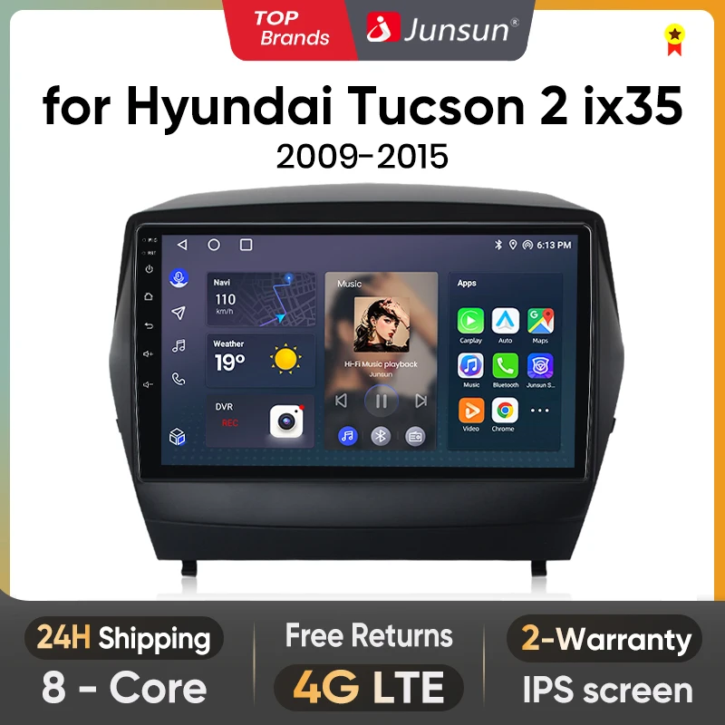 JUNSUN V1 PLUS 8G+256G pre Hyundai Tucson 2 IX35 2009 - 2015 Video pre rozhlasové vozidlá Video Hráči CarPlay Android Auto č. 2 DIN 2DIN DVD
