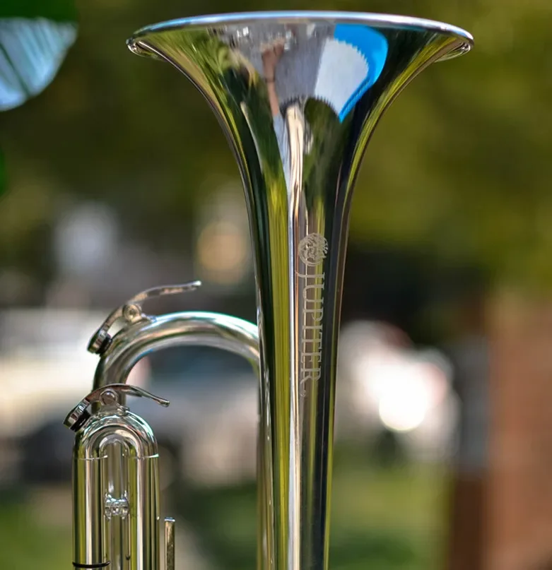 Jupiter JTR-1100SQ BB Trumpet Instrument Vysoko kvalitný mosadzný strieborný povrchový trúbka s príslušenstvom pre prípad