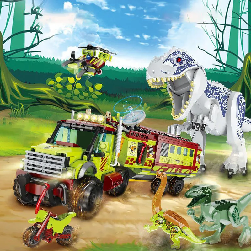 Jurassic Dinosaur T-Rex Model Model Building Blocks Indominus Rex Dino World Set s figúrkami tehly hračky pre detský darček pre dospelých