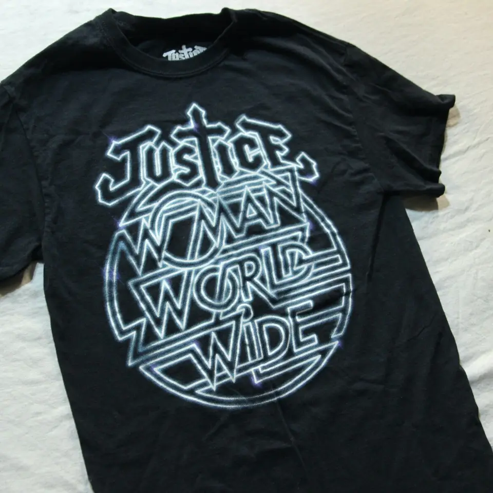 Justice EDM Band Tee Woman Worldwide Album Merch DJ House Techno Dance T tričko s
