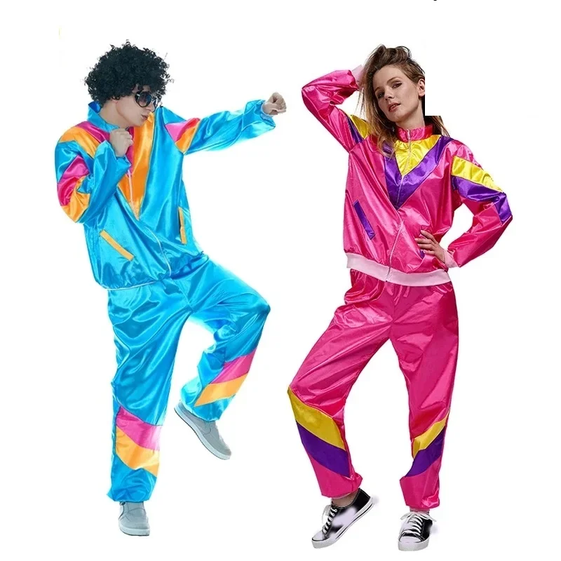 Justsaiyan Ladies 80. roky Výška módnych stopy osemdesiatych rokov retro diskotéka NEON Kostým