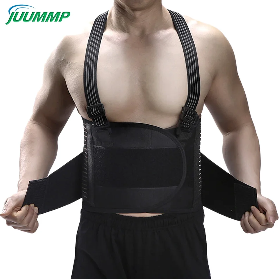 JUUMMP Sports Lumbbar Back Brace podporný pás s nastaviteľnými popruhmi - úľava od bolesti chrbta, podpora zdvíhania s ťažkou zdvíhaním s podväzkami