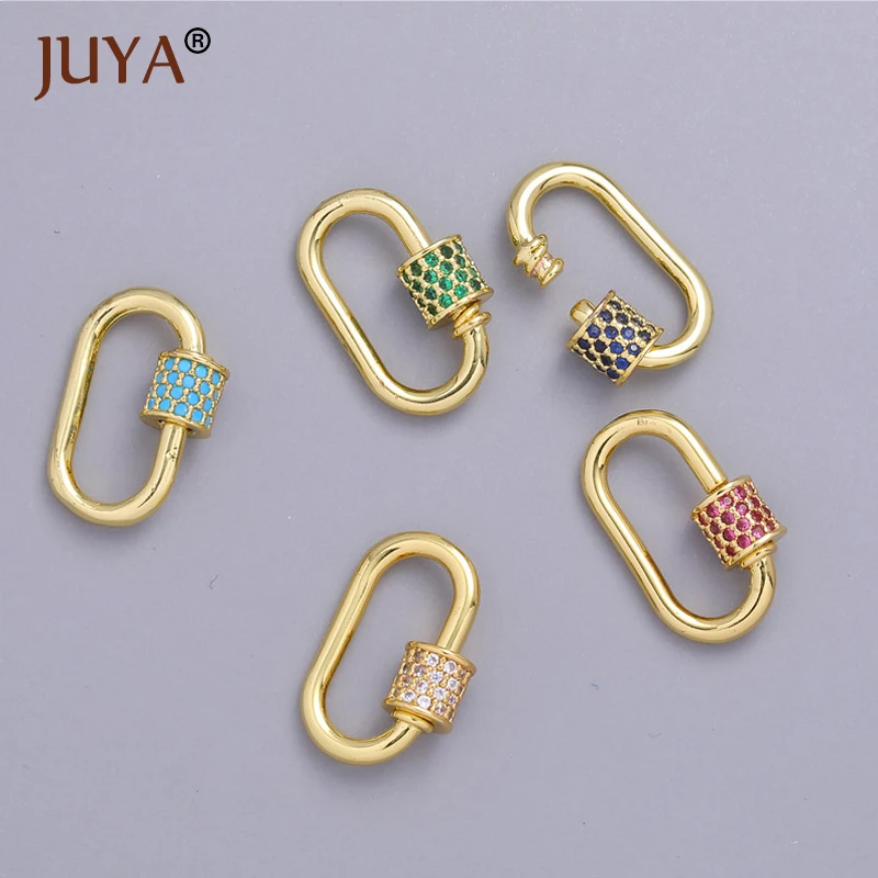 Juya šperky výroby Mini Clasps šperky spliečky Lock Carabiner Copper Connector Charm Micro Dlave Cz Prívesky na výrobu šperkov
