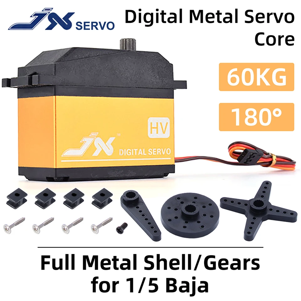 JX RC servo PDI-HV2060MG 60 kg vysoký krútiaci moment 180 ° digitálne servo pre 1/5 Baja RC CAR