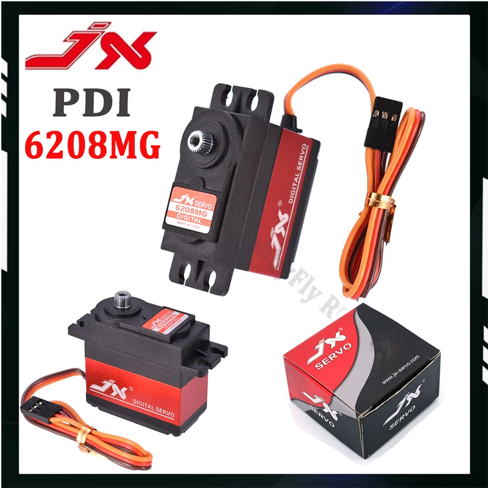 JX Servo PDI-6208 mg 8kg 120 stupňov vysokokorné rýchlosti Metal Gear Digital Coreless Standard Servo Motor pre model automobilu RC