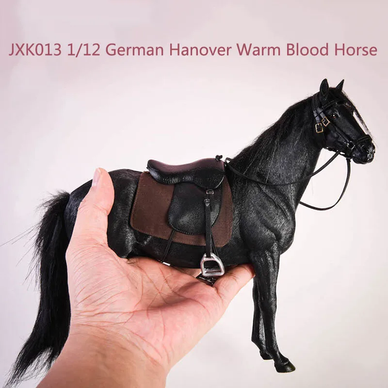 JXK013 1/12 MOŽNÝ KONSKÝ BARIOR Mount Mount German Hanover Warm Blood Horse Simulation Resin Model pre 6 -palcové akčné figúrske telo