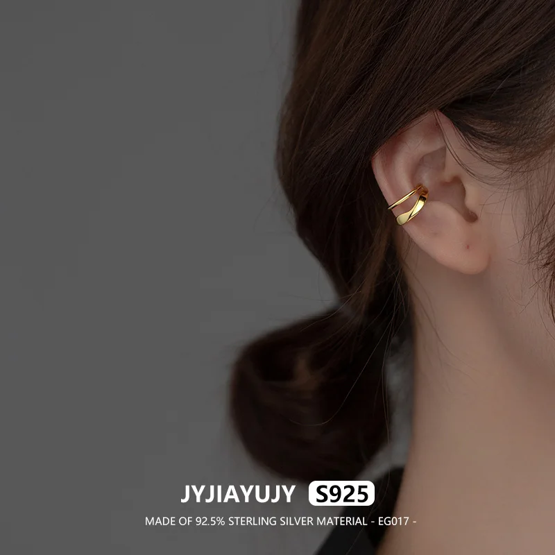 JYJIAYUJY 100% CELE STERLING SILVER S925 Uši klip-klip na náušnicia