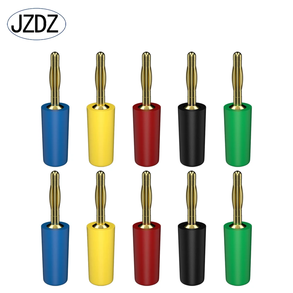 JZDZ 10ks 2 mm banánový zástrčkový elektrický konektor adaptér 5 farieb J.10002