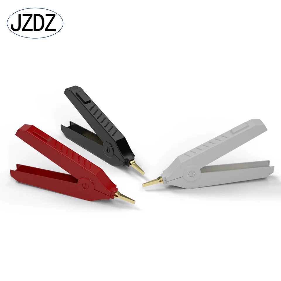 JZDZ Kelvin 91mm aligátor klip ZLATÝ MOPPER LCR Skúšobný klip SMD LCR kovový nízky odpor pre presný prístroj J.60035