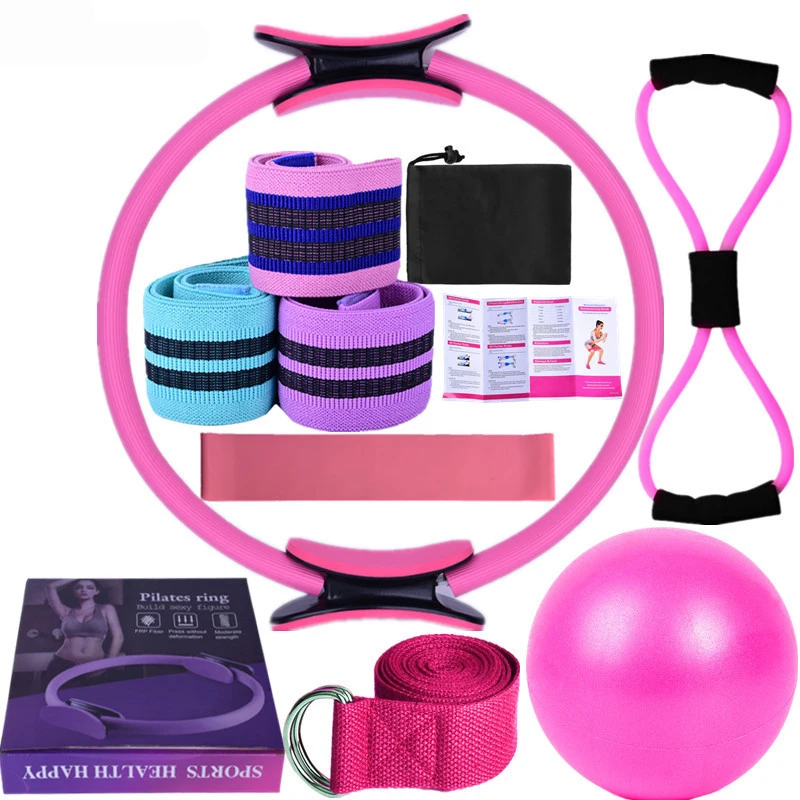 Jóga rezistencia na jogu fitness 11ks Webbing latex hodvábny prsteň latex latex elastický prsteň yoga lopta na strečový pás pilates set telocvičňa