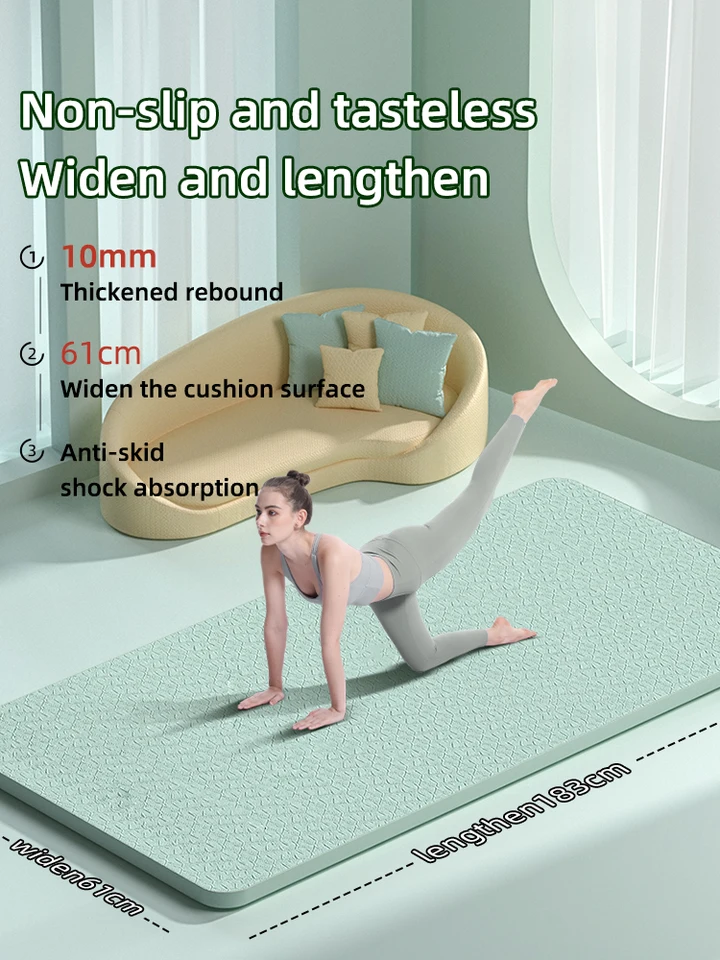 Jóga rohož 10 mm hrubá ， pre mužov a ženy - Non -Slip Excercise Mat pre jogu, pilates, strečing, podlahové a fitness tréningy
