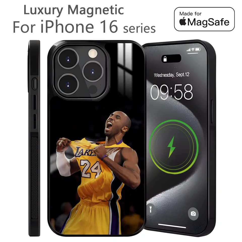K-kobe bryant telefónny puzdro pre iPhone 16 15 14 13 Pro Max Plus Mini magnetic Magsafe Wireless Cover