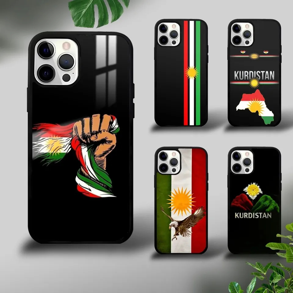 K-Kurdistan Flag Luxury Puzdet pre iPhone 16 15 14 13 12 11 Pro XS Max Mini Plus Culares Hard Funda