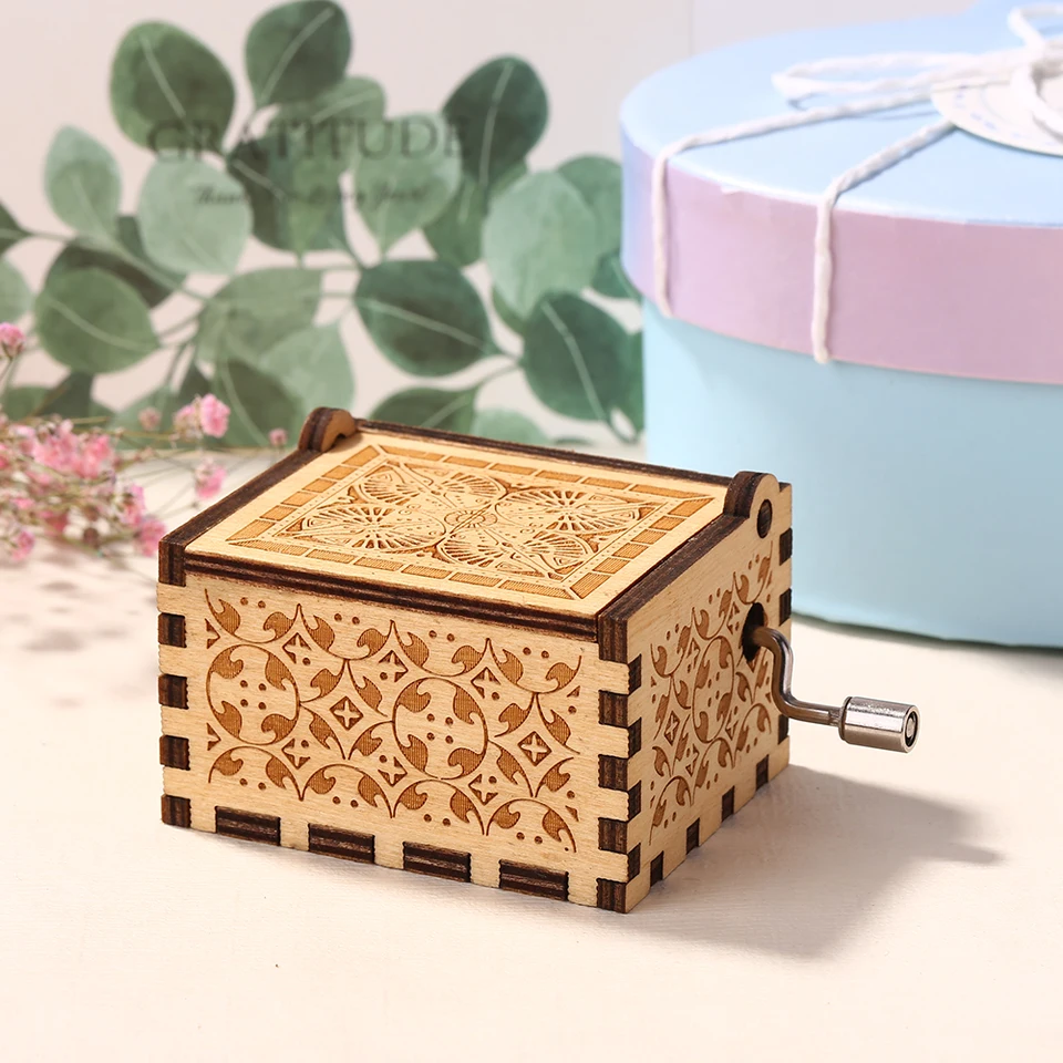 K mojej manželke téma Mini Musical Box Home Dekorácie drevené ručne kraskované hudobné boxy Antique Music Box ručne vyrábané na Deň vďakyvzdania