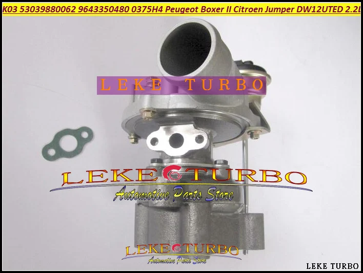 K03 53039880062 53039700062 9643350480 Turbo turbodúchadlo pre PEUGEOT Commercial Boxer II pre Citroen Jumper 01-10 DW12Uted 2,2L
