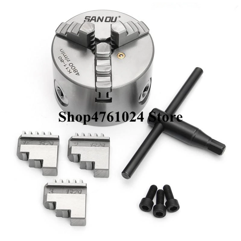 K11-125 Vysoký presný tromi/3 čeľusť Chuck Surcentring Chucks 125 mm 5 palcov pre mechanický sústruh, mini sústruh