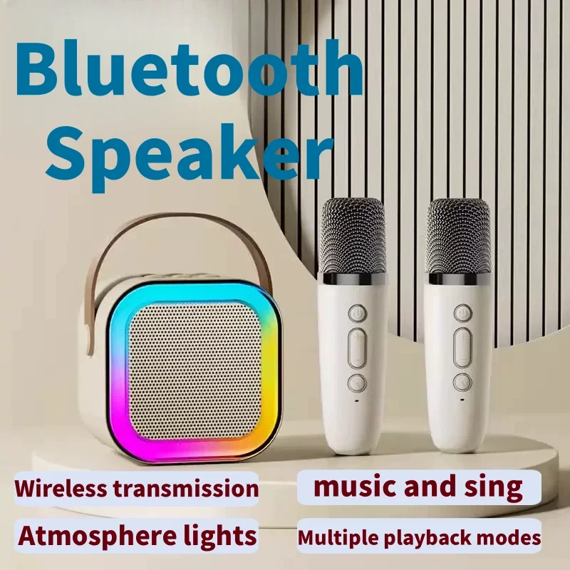 K12 Mikrofón Audio integrovaný bezdrôtový mikrofón Karaoke Home Singing Home KTV Intelligent LED reproduktor Bluetooth