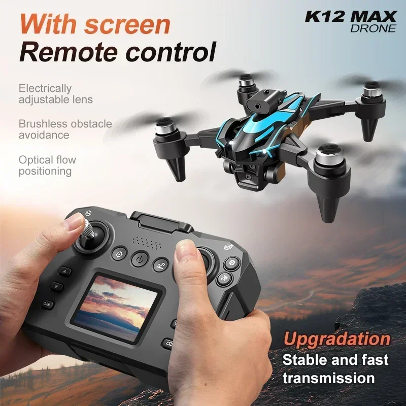 K12max LCD diaľkové ovládanie DRONE DRON 8K Profesional HD Camera Prekážka vyhýbania sa leteckým fotografiám