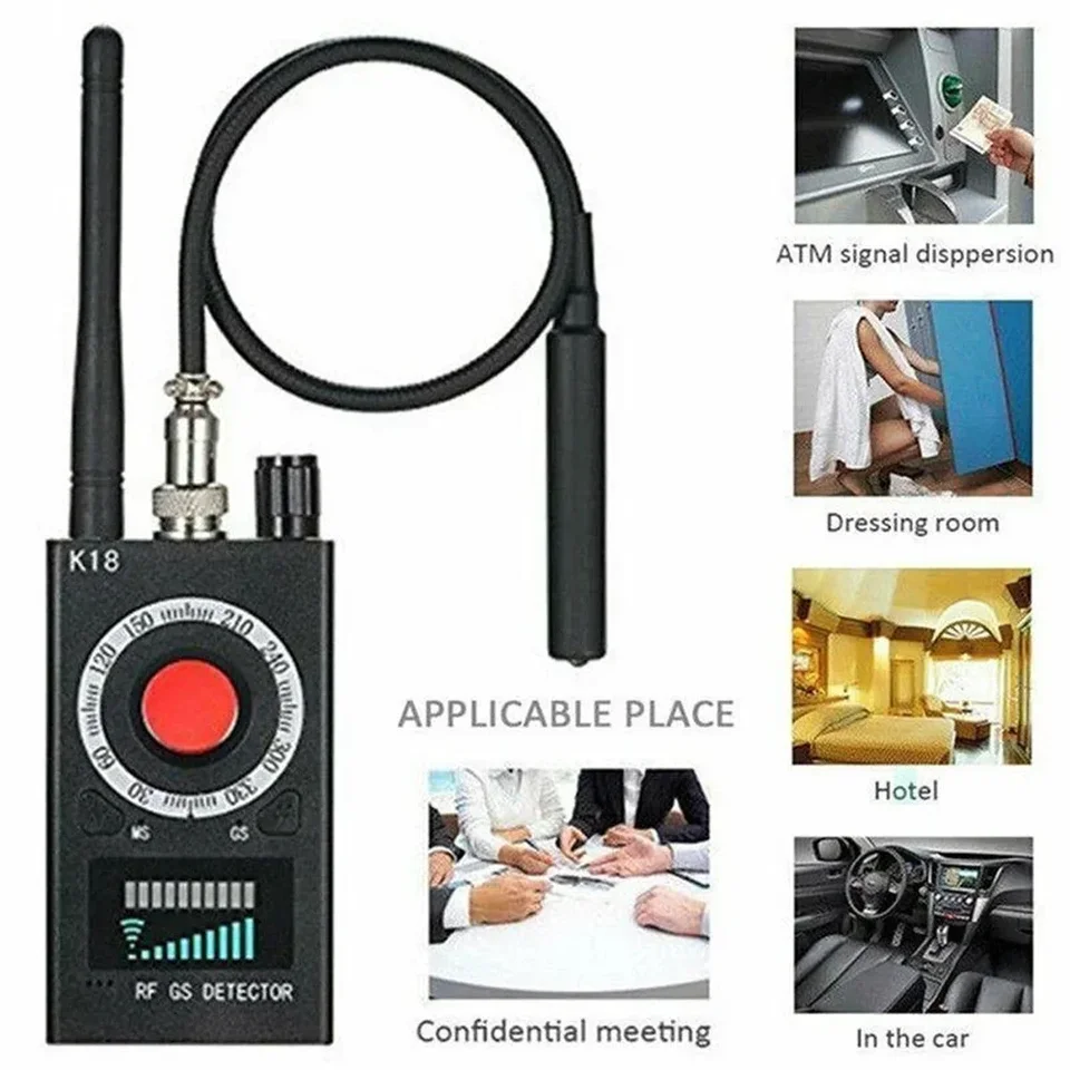 K18 Detektor fotoaparátu Multifunkcia ANTI Mini Bug Audio Spy-CAM GSM Finder GPS Tracker Spy Gadgets detekcia bezdrôtového vyhľadávača fotoaparátu