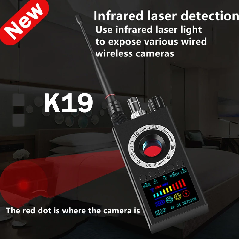 K19 Inovácia RF Signál HIDDEN CAMERA DETEKTOR ANTI SPY CLANT PINHOLE MICRO CAM SCEN MAGNETICKÝ GPS LOCATOR GSM Secret Bug Finder