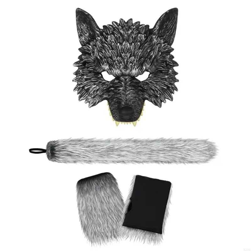K3NF vlk kostýmy vlk Tail Mask Tail Halloween vianočná fancujú kostým kostým