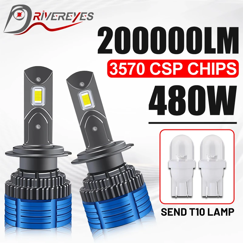 K4C H7 LED svetlomet 200000lm K4S H4 H11 6500K H8 9005 HB3 9006 HB4 9012 HIR2 H9 3570 CSP 480W Turbo Car Lights Canbus Fog Lights