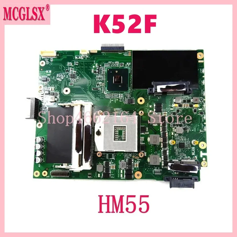 K52F HM55 Notebook Mainboard pre hlavnú dosku ASUS A52F X52F K52F LAPTOP Základná doska 100% testovaná práca OK