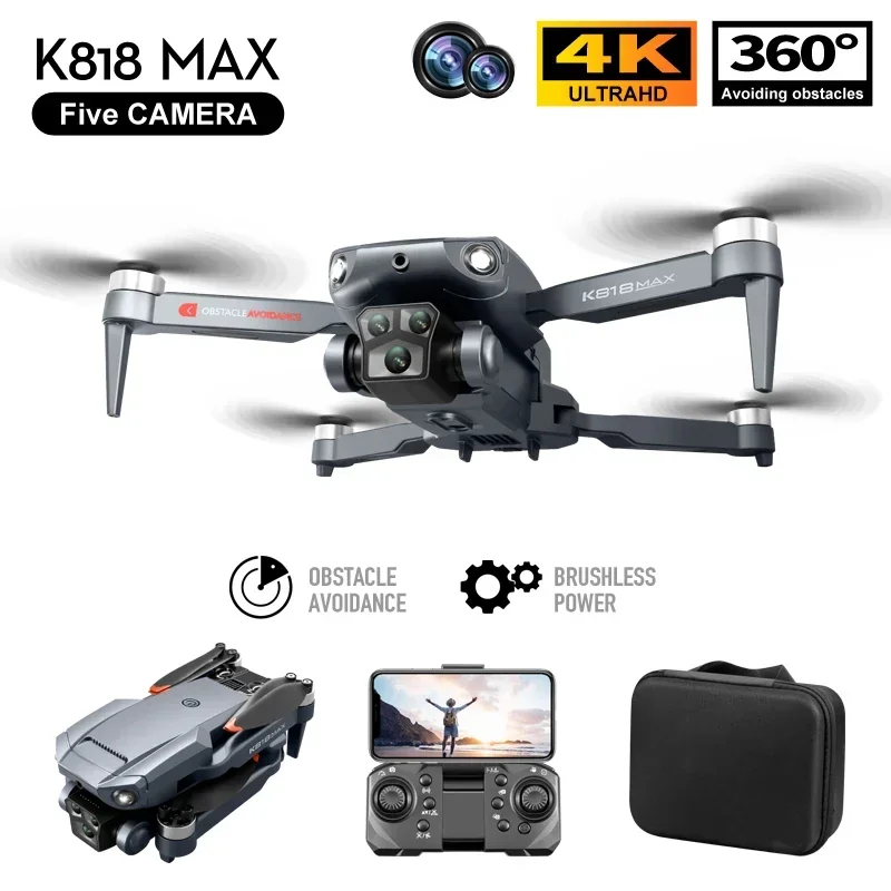 K818max RC Dron 4K HD Five Camera Helikoptéra Profesionálny kefový dron RC Plane Toys FPV vyhýbanie sa bez dronu Profesionálne lietadlo