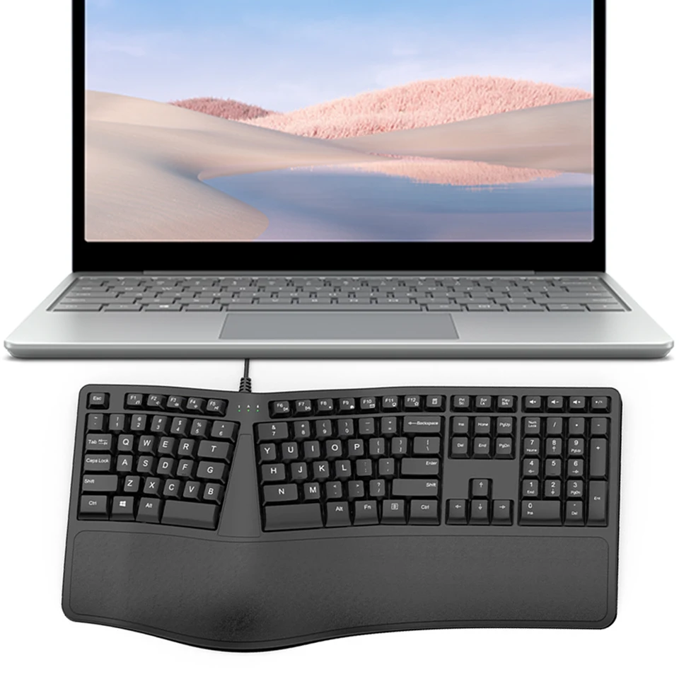 K9 USB káblová klávesnica s odpočinkom na zápästie Split Keyboard 110 Keys počítačová klávesnica pre obchodnú kanceláriu