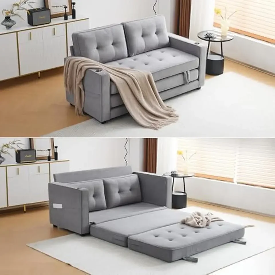 Kabribitná pohovka lôžko spánok v plnej veľkosti Vytiahnite gauč Modern Lovesat Flaton Futon 64 