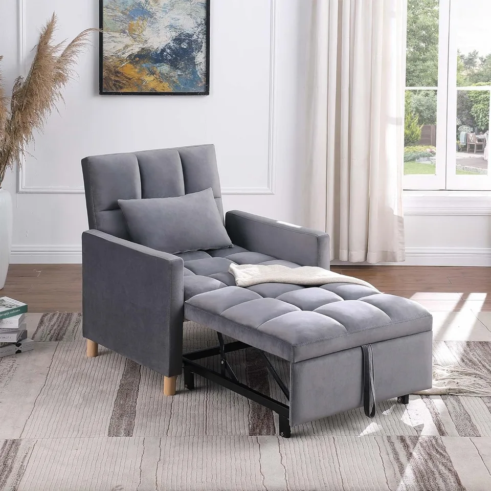 Kabrioleta Sleeper Sofa Stolička 3 v 1 Multifunkcia skladacieho sklama osmanského gaučového Sigle vyťahovacie lôžko s nastaviteľným operadlom a vankúšom