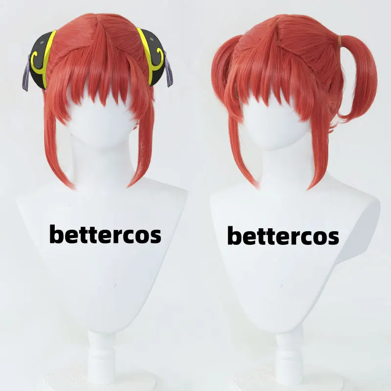 Kagura parochňa gintama cosplay krátke oranžové parochne tepelne odolné voči syntetickým vlasom Kagura cosplay