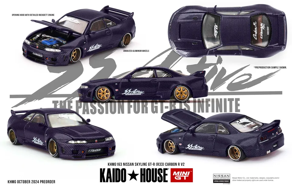 Kaido House + Minigt Skyline GTR R33 163 Diecast Model CAR