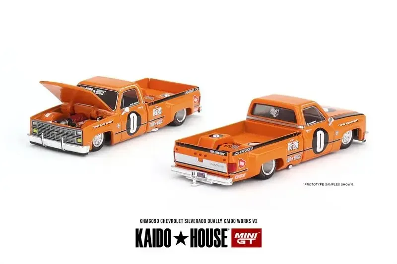Kaido House x Mini GT 1:64 Chevrolet Silverado Dulol / Datsun 510 Kaido Works Diecast Model CAR