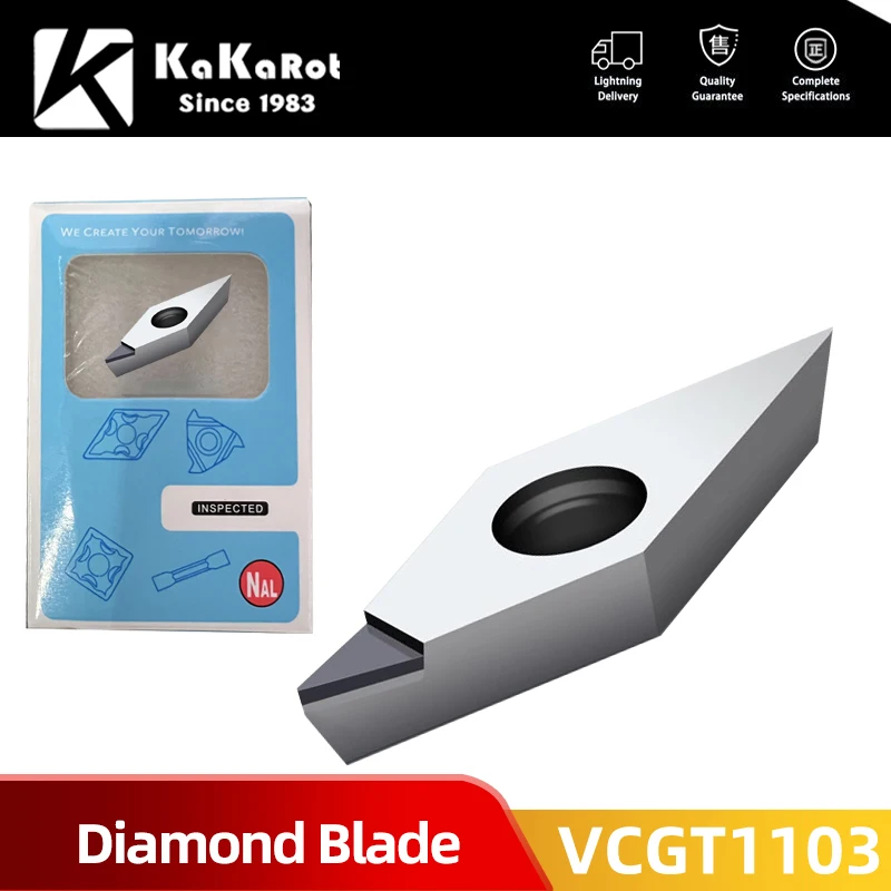 KAKAROT VCGT110302 VCGT110304 Diamond Insert VCGT 110302 110304 PCD hliníková zliatina koncového mlyna CNC Carbide Cbn
