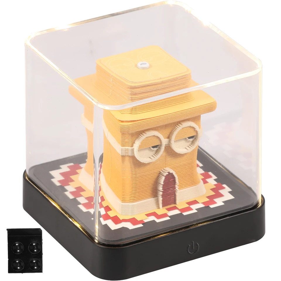 Kalendár 3D Memo Pad Creative 2025 3D Desk Calendar Nepripej papierovej sochy Poznámkový blok s LED svetlom odtrhnutia DIY Kalendár