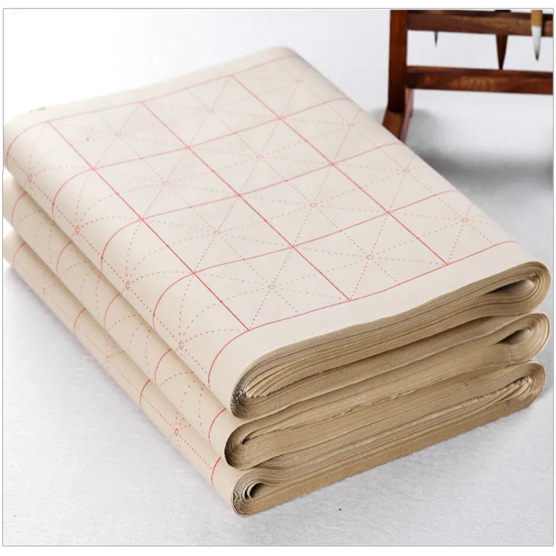 Kaligrafia Xuan Paper Papel Arroz Carta Di Riso 100 listov Začiatočník Čínsky kaligrafický ryžový papier s mriežkami Rijstpapier