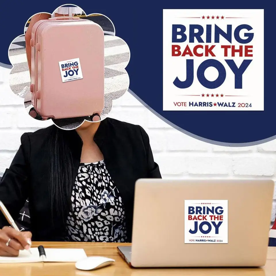 Kamala 2024 Magnetické nálepky Funny Kamala Nedá sa späť modrý vinylový nárazník pre nárazník pre automobilový nárazník Lapt L5F4