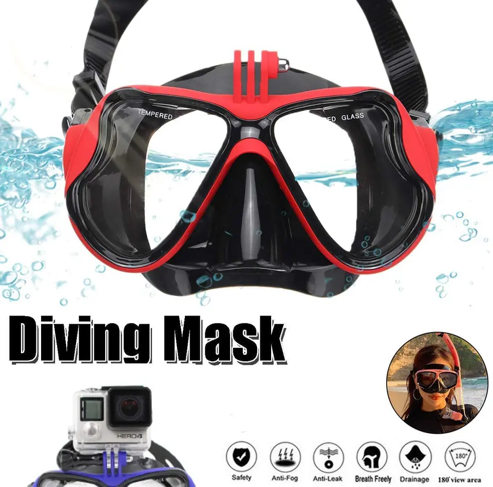 Kamera Mount Mask Mask Sorget Snorkel plávanie potápačské doplnky okuliare okuliare pod vodou