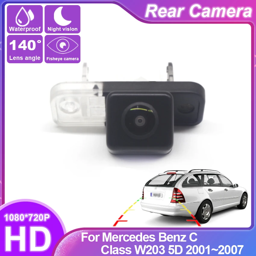 Kamera pre zadné zobrazenie automobilu pre Mercedes Benz C Class W203 5d 2001 ~ 2007 Full HD CCD Night Vision Revers Parking Parkovacie fotoaparát nepremokavý