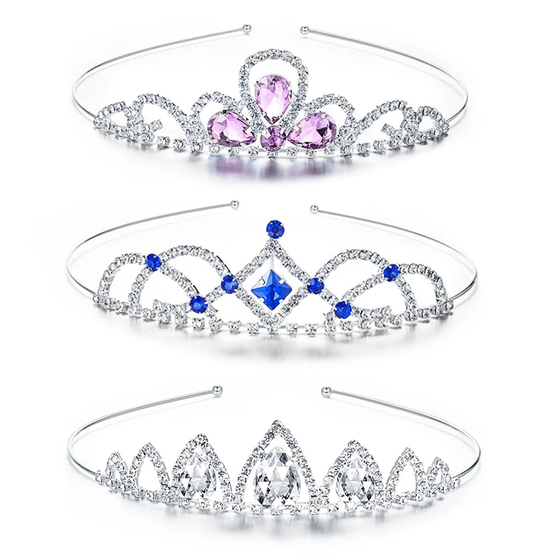 Kamienok Crystal Tiara Princess Crown Smienka čelenka Dievčatá Koruny pre deti svadobné prom narodeniny darček