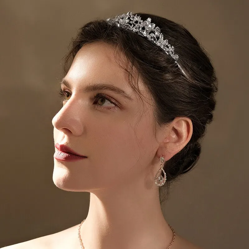 Kamienok Svadobná korunka Vlasy Šperky Svadobné hlavné doplnky pre ženy pre ženy Crystal Tiara nevesta čelenka Družička