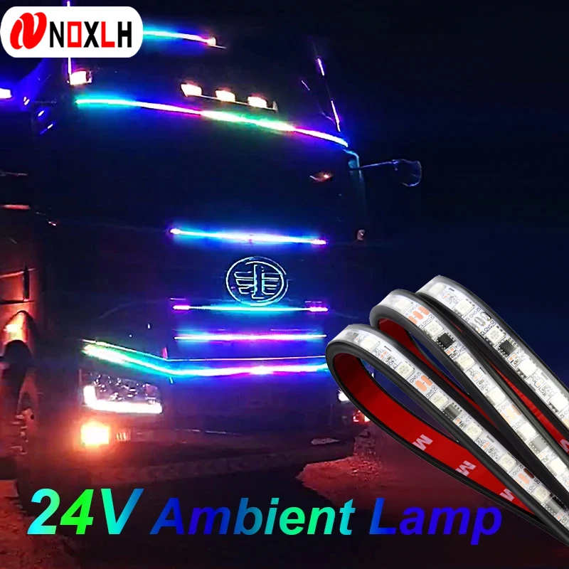 Kamión LED dekoratívna lampa Atmosféra svetlo farebné blikajúce okolité osvetlenie nočná nočná jazda bezpečnostná varovná auto varovné svetlo 24v