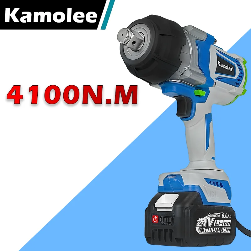 Kamolee 4100nm Brushless Electric Wrench 3/4 palca bezdrôtový nárazový kľúč vreckový nástroj pre batériu Makita 18V