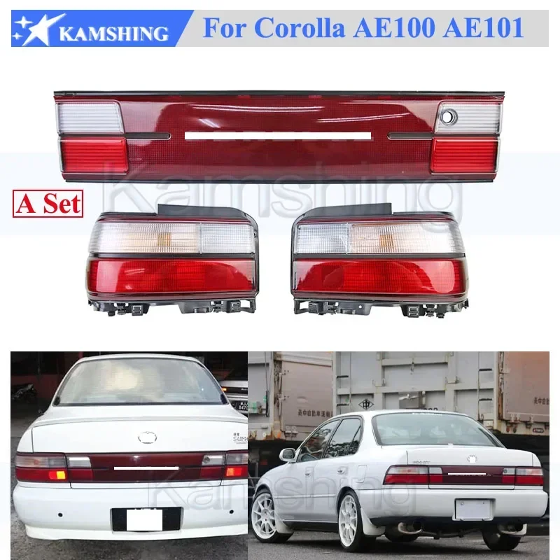 Kamshing Set Tail Light Light Zadné číslo Svetelný rámec ŠPZ pre Toyota Corolla AE100 AE101 1991-2002 Zadný licenčný panel